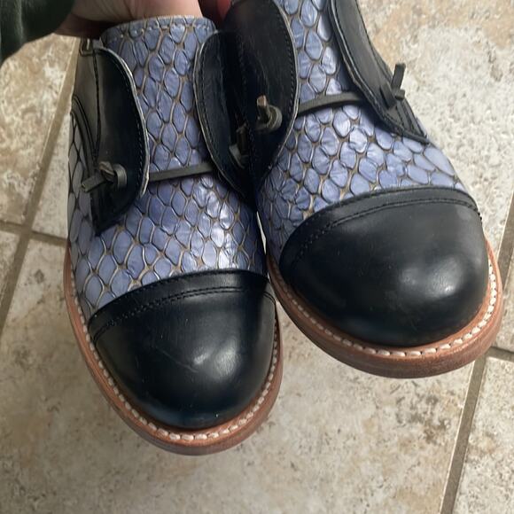 Freebird Malena Leather Oxford Mule Navy Multi - Picture 10 of 16